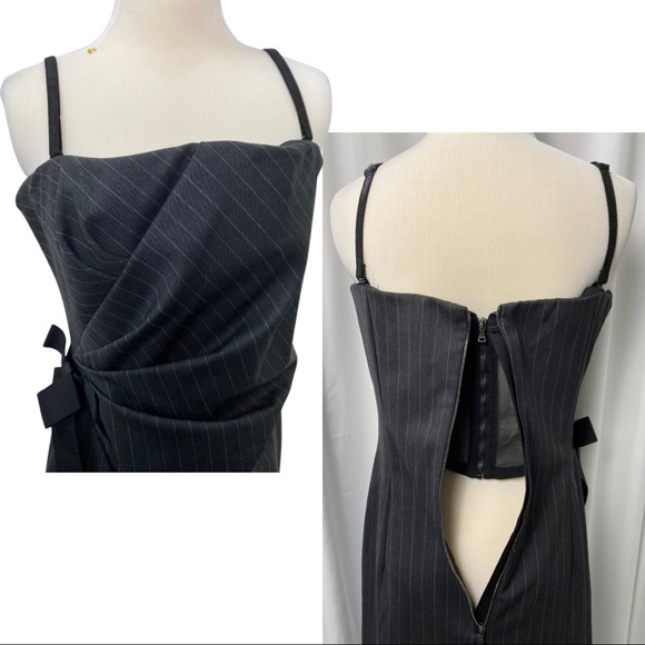 Dolce & Gabbana Grey Pinstripe Dress - Picture 2 of 4